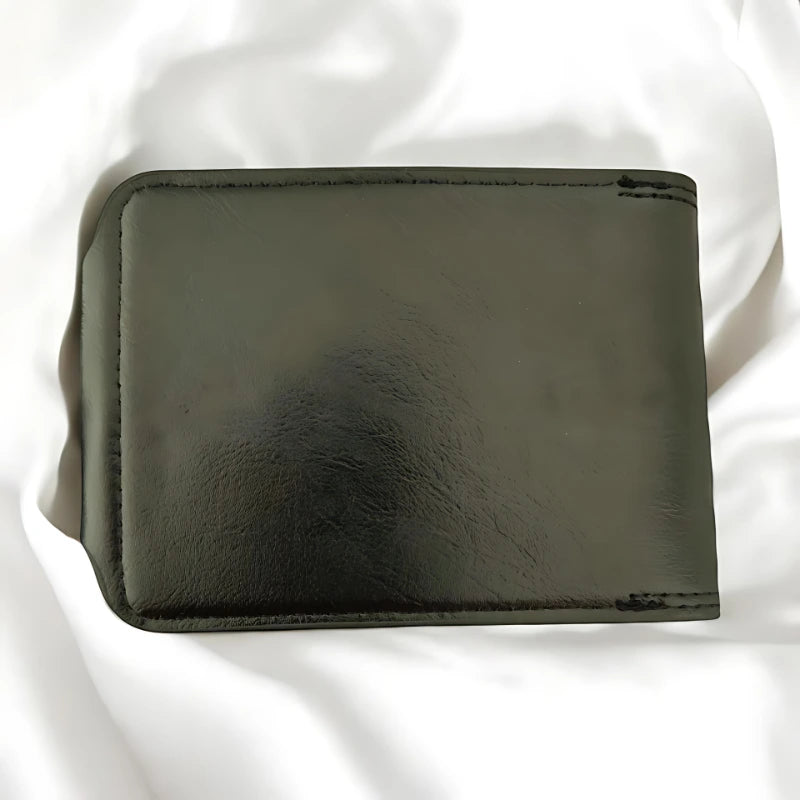 Petit portefeuille noir cuir